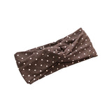 Charcoal Grey Polka Dot Twisted Women's Headband