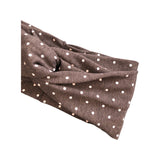 Charcoal Grey Polka Dot Twisted Women's Headband