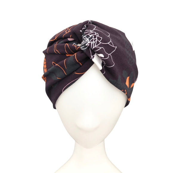Wide Twisted Aubergine Purple Flower Headband