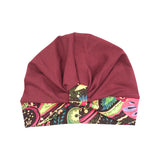 Lightweight Burgundy Summer Turban Hat for Ladies
