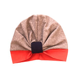 Grey Jersey Front Knot Turban Hat