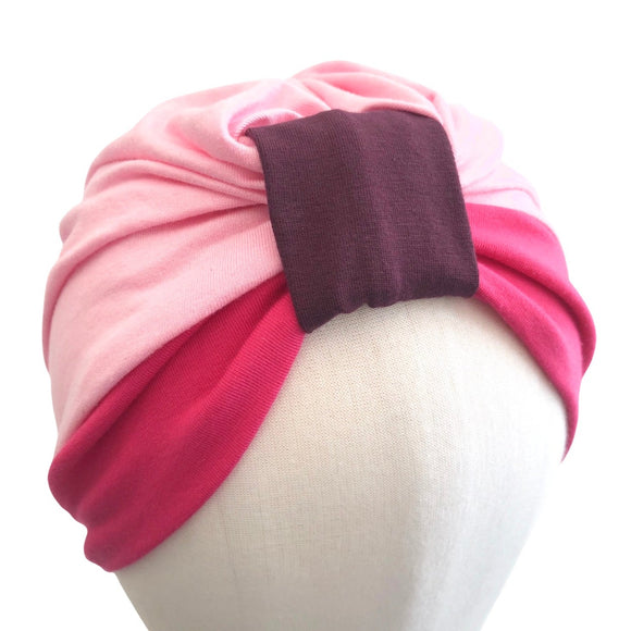 Stylish Pink Lightweight Fashion Turban Hat for Women