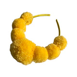 Yellow Pom Festival Statement Headpiece Headband