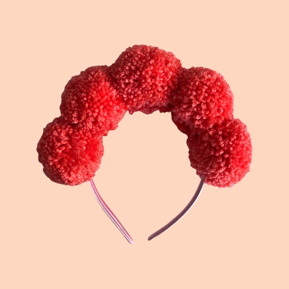 Coral Pink Pom Pom Headband