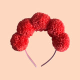 Coral Pink Pom Pom Headband