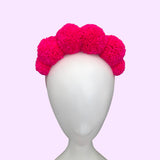 Fuchsia Pom Pom Festival Headband Crown