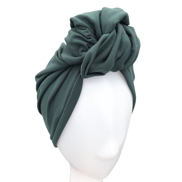 Dark Green Wide Comfy Cotton Headband for Women