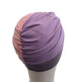 Soft Violet Cotton Chemo Turban Hat Beanie for Women