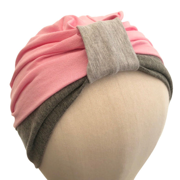 Cute Soft Pink Elastic Cotton Chemo Head Wrap
