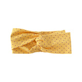 Yellow Dotted Twist Headband for Women