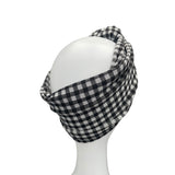 Grey and Black Turban Head Wrap Headband for Her