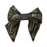 Liquid metal gold barrette hair bow clip