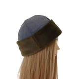 grey and khaki fleece hat