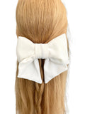 Ivory white velvet hair bow barrette clip ireland