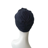 navy blue front knot turban