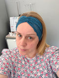 teal lace headband