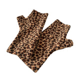 leopard fleece gloves