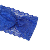 Blue lace headband on a white background