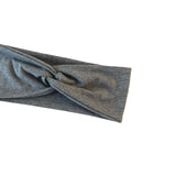 Gray headband with a knot on a white background