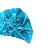 turquoise velvet hat