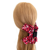 Printed heart fabric hair claw