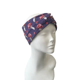 Purple Mushroom Print Twisted Head Wrap