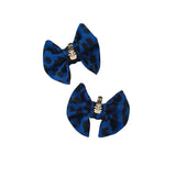 Blue Leopard Shoe Bow Clips