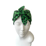 Green Pin Up Tie Up Headband