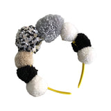 Monochrome Pompom Festival Headband Crown