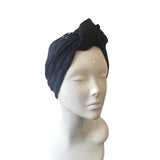 Navy Blue Wide Lace Headband for Women