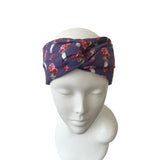 Purple Mushroom Print Twisted Head Wrap