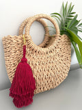 Wine Red Tassel Keychain Bag decoration 