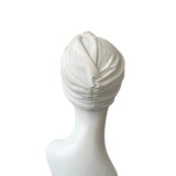 White Soft Jersey Lined Turban Hat