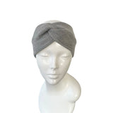 Wide Light Grey Winter Knit Ear Warmer