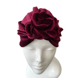 Wine red velvet turban