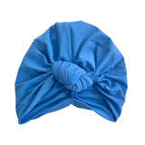 Blue Prettied Adult Hair Turban Head Wrap