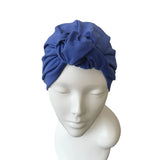 Blue front knot turban