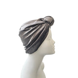 Grey velvet turban