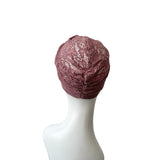 Dusky Pink Thin Knotted Lace Turban