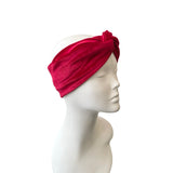 Red Elegant Velvet Twisted Turban Headband Women Head Wrap