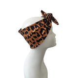 Rust Leopard Self Tie Headband