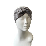 Silver Velvet Twisted Headband