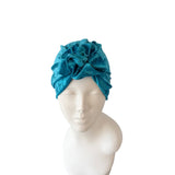 turquoise velvet hat
