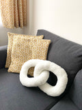 White Boucle Chain Shaped Pillow