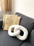 White Boucle Chain Shaped Pillow