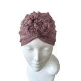  Dark Pink Lace Head Wrap