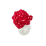Red polka dot headscarf