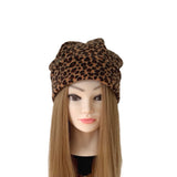 leopard fleece hat