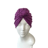 purple braided knot turban
