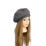 Charcoal Slouchy Beret Hat 